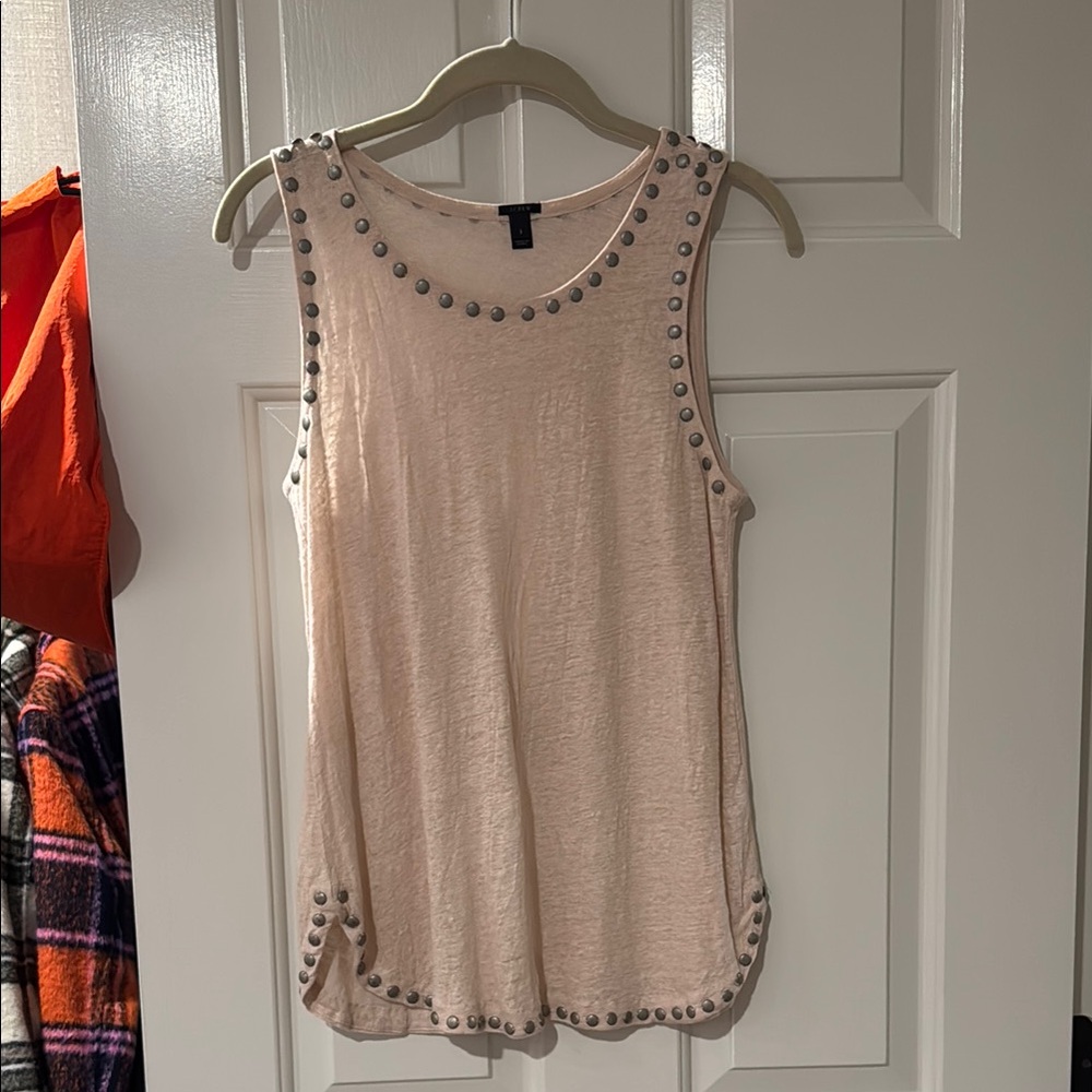 Jcrew linen studded tank small A9921